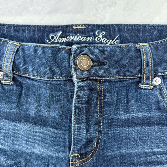 Women’s American Eagle Stretch Dark Wash Jean Shorts Plus Size 14 - Picture 6 of 16